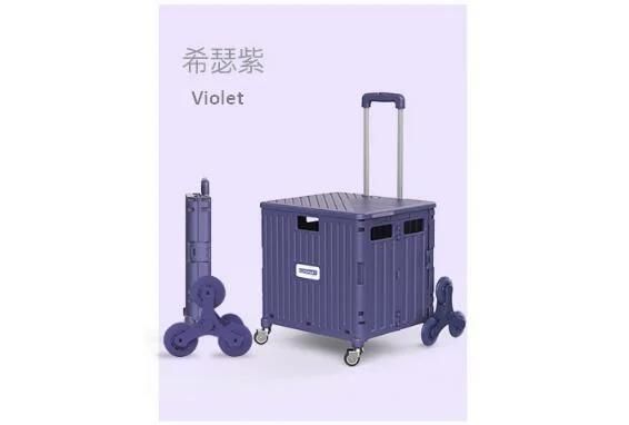 Factory Hot Selling Plastic Folding Shopping Cart Portable Trolleys to Carry Groceries