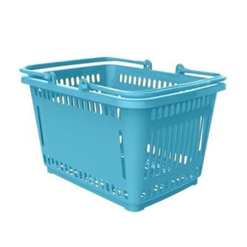 Supermarket Foldable Plastic Shopping Basket Carry Shopping Basket