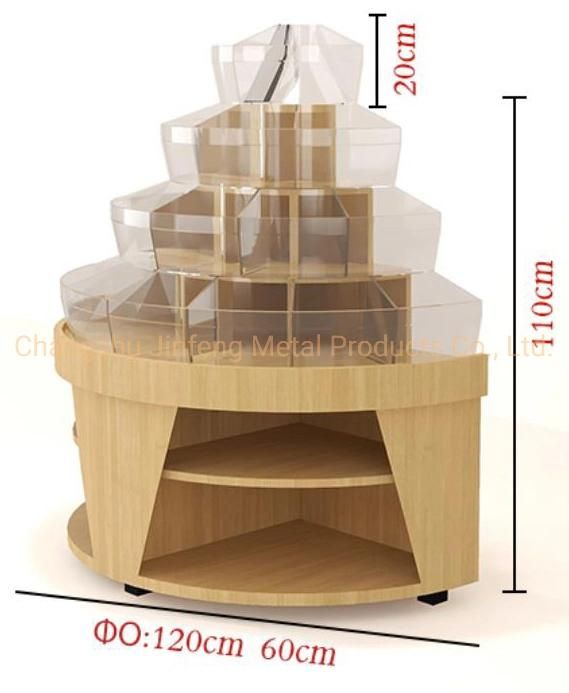 Supermarket Equipment Suger Storage Display Combined Rack Wooden Snack Display Shelf