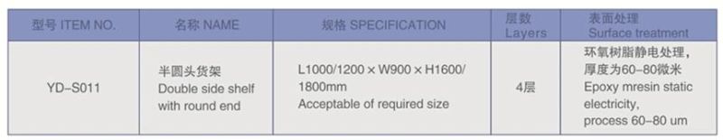 Double Side Shelf with Round End for Supermarket General Store