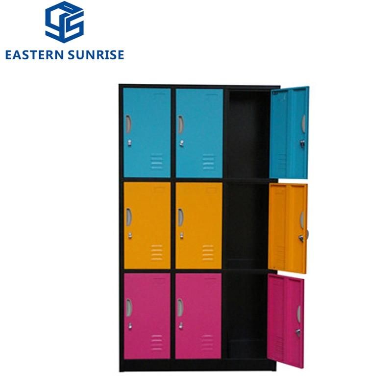 Durable Changing Room Lockable Golf Storage 9 Metal Locker