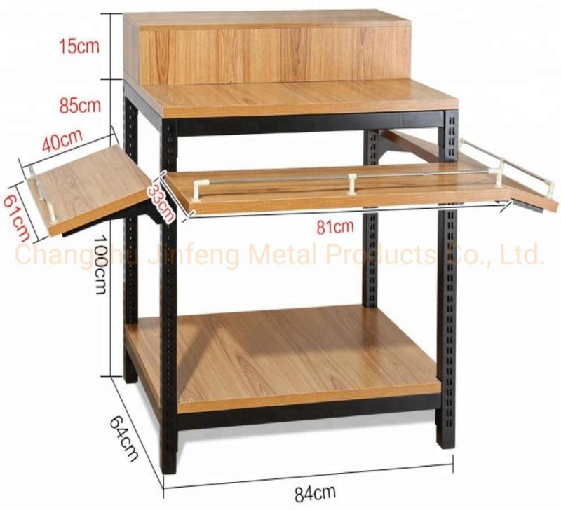 Supermarket Fruit Steel-Wood Promotion Table Convenience Store Display Rack for Exhibition