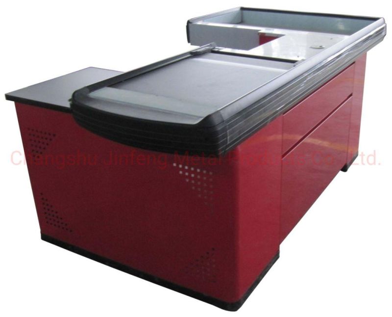 Supermarket Checkout Desk Counter Cashier Table with Conveyor Belt