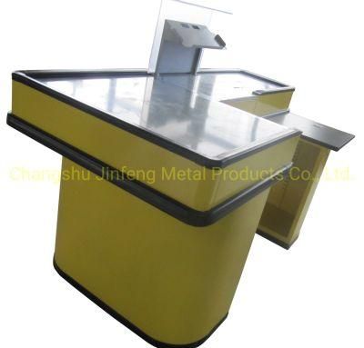 Customized Supermarket Checkout Counter Metal Cashier Table Jf-Cc-070