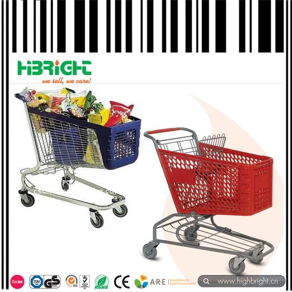 180L Plastic Shopping Trolley Cart