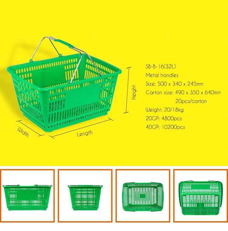 Durable Shopping Basket Plastic Supermarket Equipment