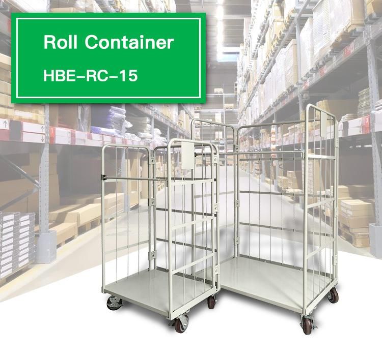 3-Side Supermarket Roll Container Cage