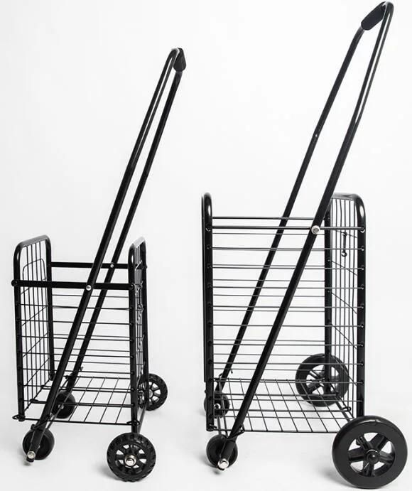 China Manufacturer Metal Collapsible Shopping Trolley Personal Grocery Folding Carts