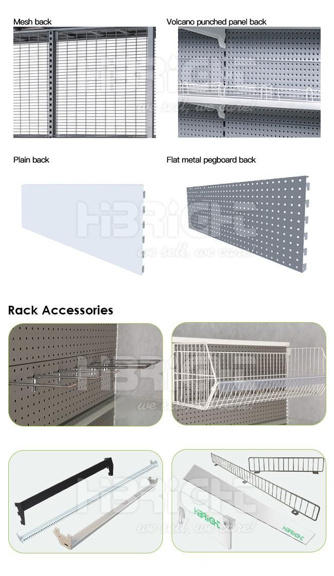 Adjustable Supermarket Shopping Mall Gondola Shelves