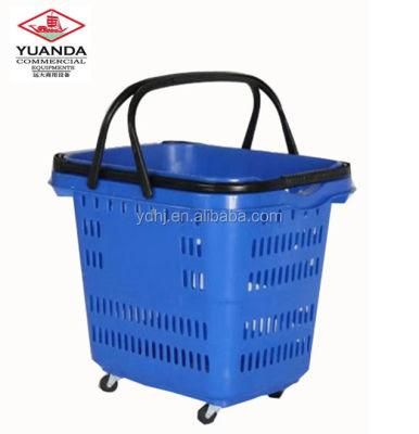 Made in China Luxury Large Four Wheels Rod Hand Basket