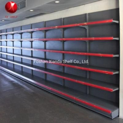 2022 New Economical Cost Export Euro Style Supermarket Shop Decoration Convenient Store Wall Red Gondola Supermarket Shelf Rack