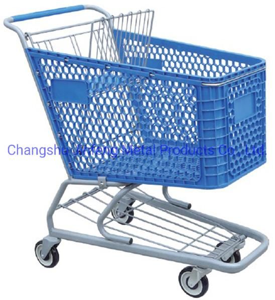 Superamrket Shopping Trolley Shopping Carts with Steel and Plastic