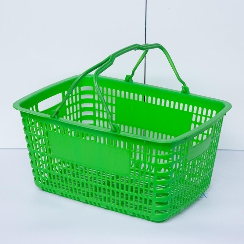 Red Blue Green Plastic Material Supermarket Shopping Basket