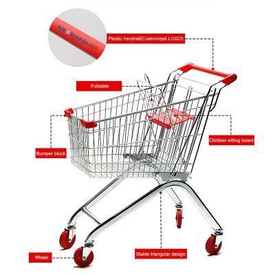 Beautiful Custom Serviceable Metal Supermarket Cart Shopping Trolley