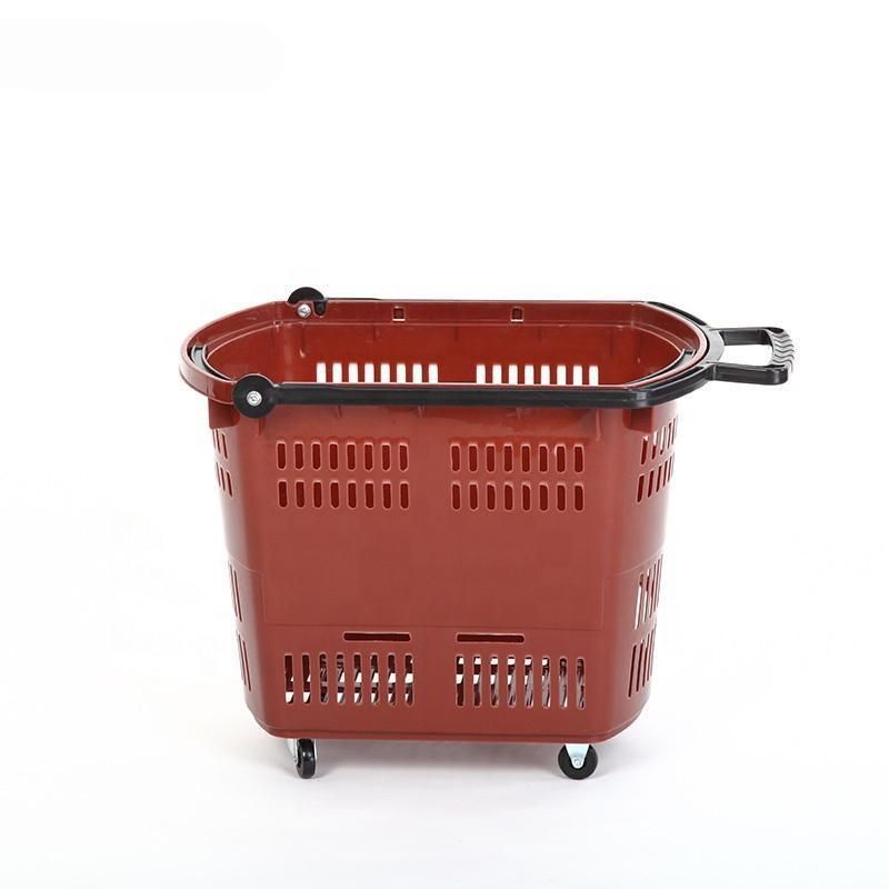 High Quality Supermarket Plastic Shopping Basket Trolley