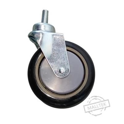 Supermarket Trolley Accessories Metal PU Wheel Casters for Cart