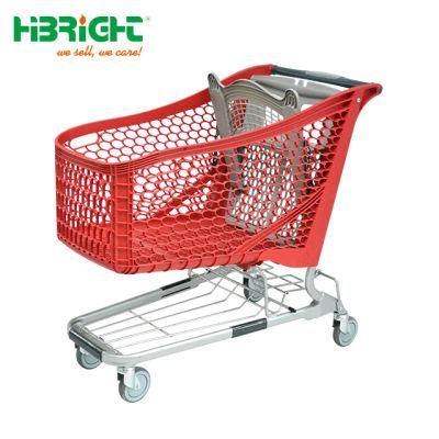 New Design Folding Plastic Shopping Trolley Store Plastic Cart