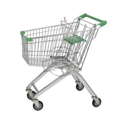 Nice Selling Shopping 80L Supermarket Cart with Plastic Accessories