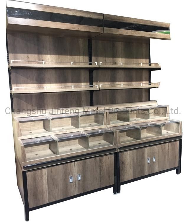 Store Display Shelf Wooden Display Rack for Bulk Food