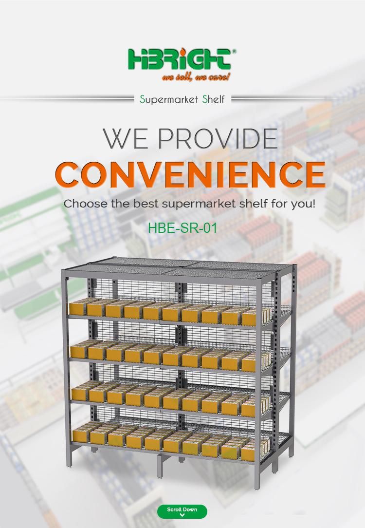 Lightweight Retail Supermarket Shelving for Storage