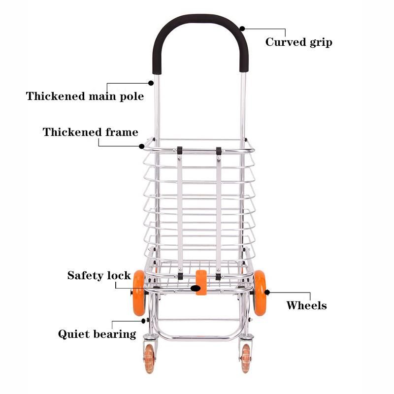 Multifunctional Carts Aluminum Alloy Foldable Elderly Grocery Shopping Trolley