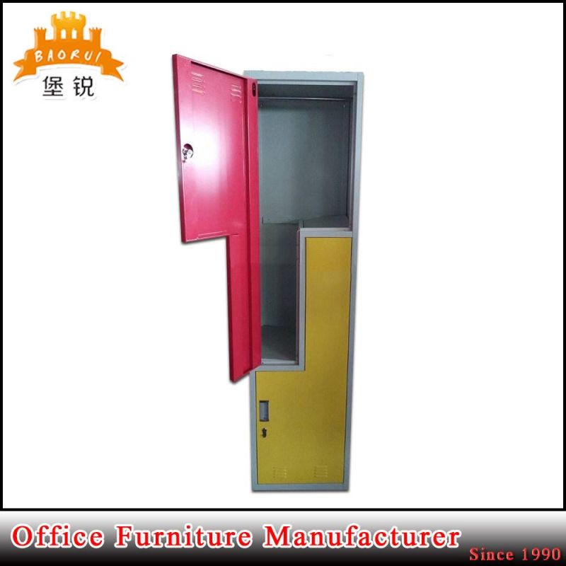 Double Color Fashion Z Shape 2 Doors Metal Locker