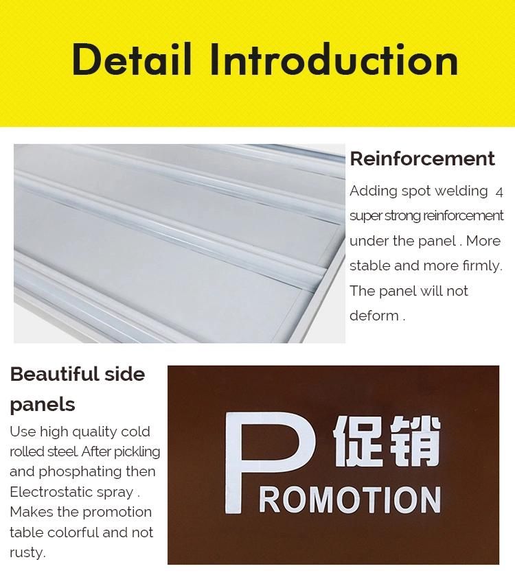 Foldable Promotion Display Stand with Wheels for Supermarket