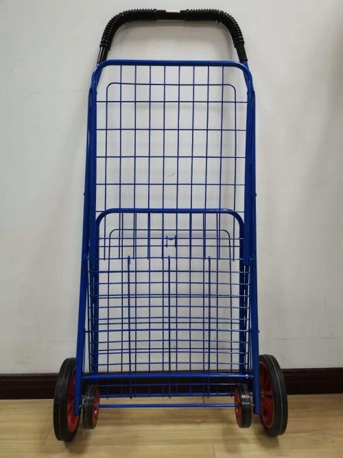 64L Heavy Duty Foldable Shopping Trolley Steel Cart with Wheels