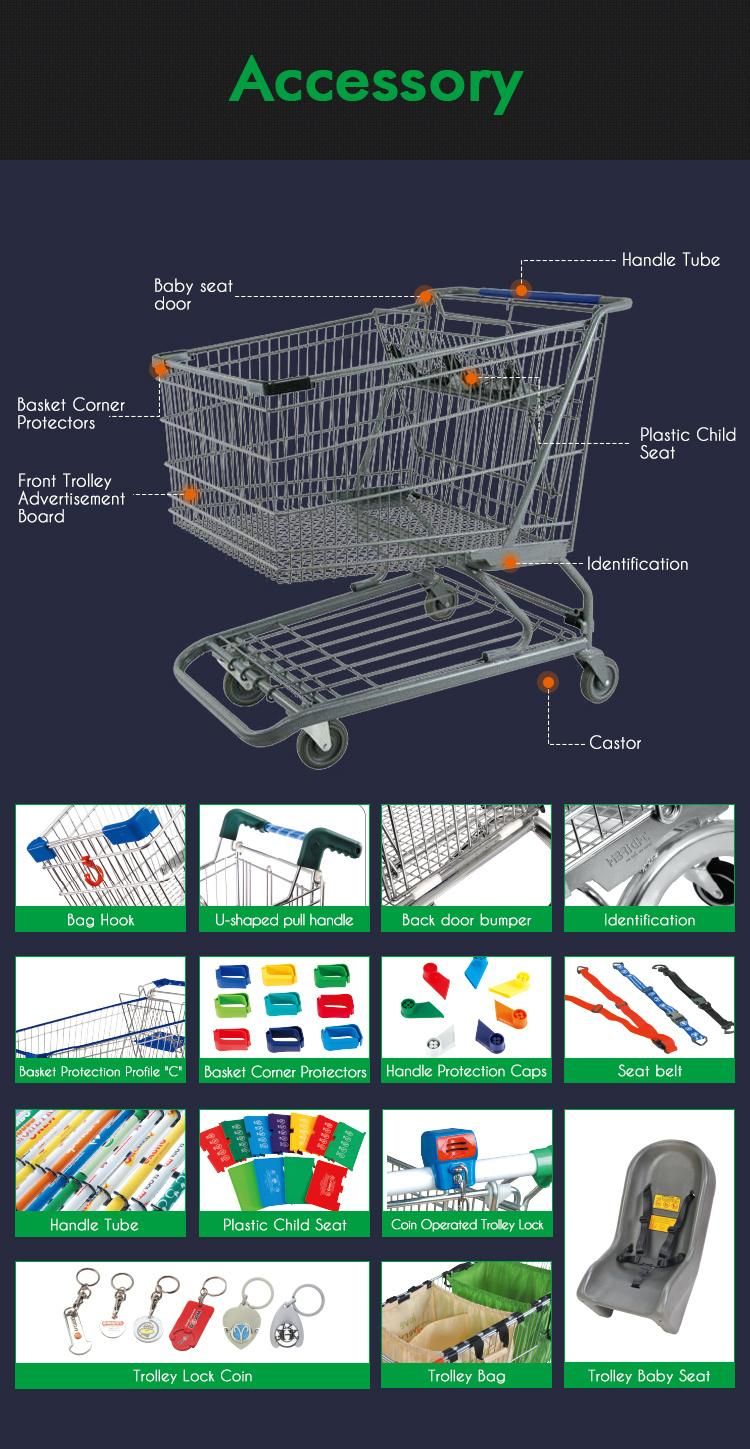 American Style Jumbo Size 300 Litres Metal Shopping Cart