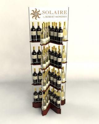 3 Rows Metal Display Racks for Wine for Retail