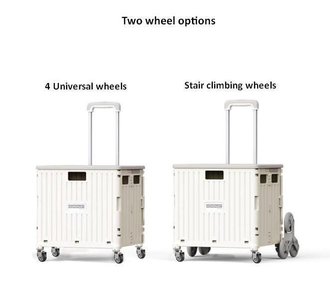 China Environmental Friendly Plastic Folding Trolley Rolling Foldable Shopping Carts for Home Use