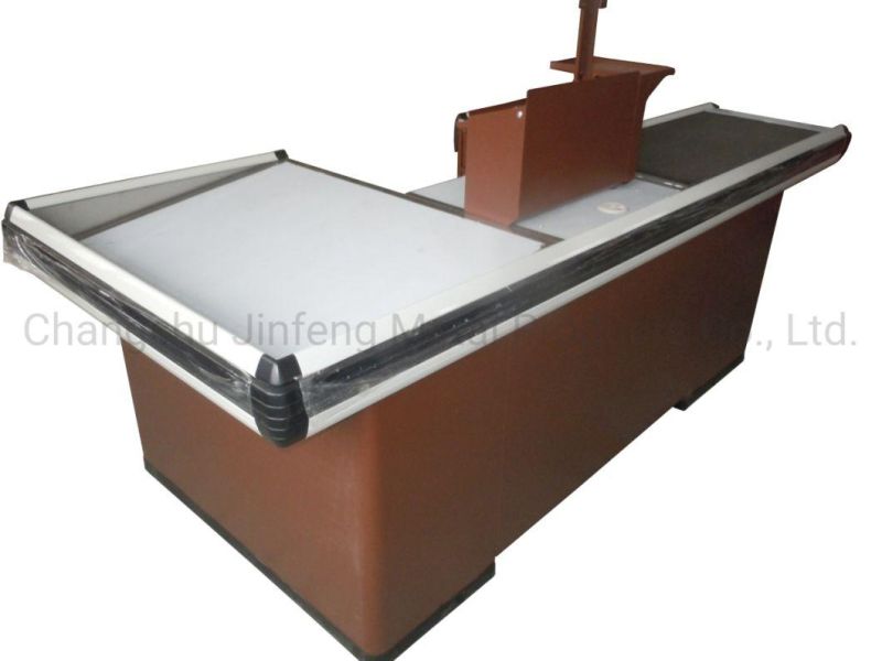 Supermarket Checkout Counter Cashier Table with Belt Jf-Cc-087