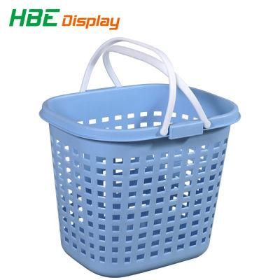 Portable Plastic Household Shopping Laundry Basket with Handles