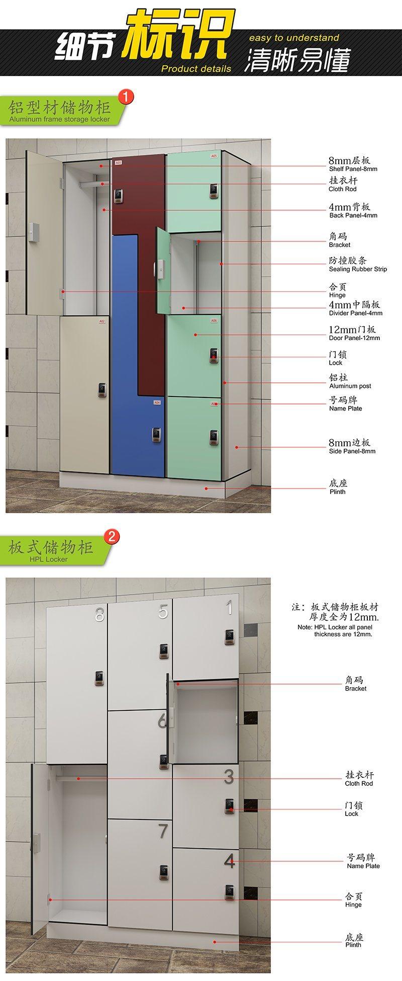 Phenolic Gym Changing Room Wood Lockers with Password