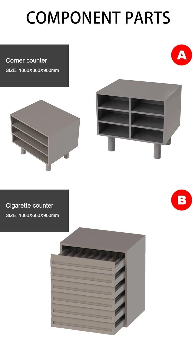 Australian Style Convenience Store Register Cashier Counter with Cigarette Cabinet