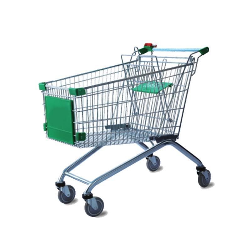 High Quality Supermarket Metal Shopping Trolley Four Wheels Shopping Cart