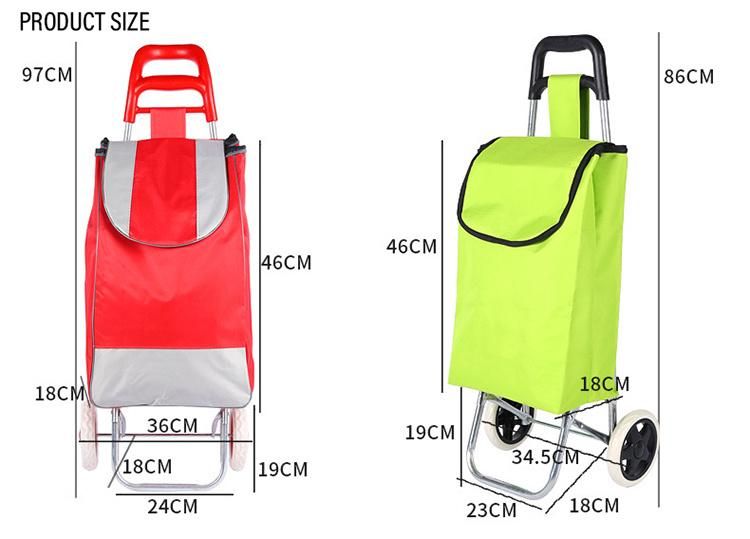 Supermarket Lightweight Portable Travel Folding Trolley Shopping Bag Cart