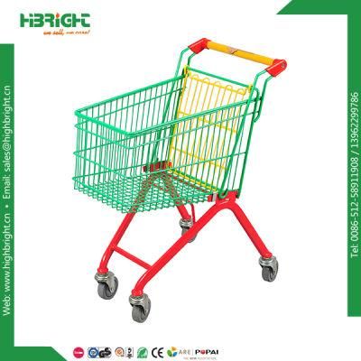 Metal Children Push Cart Supermarket Kids Shopping Trolley