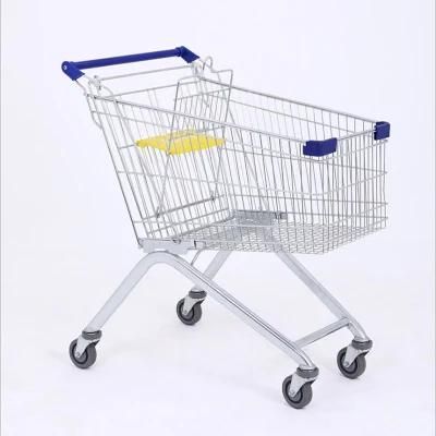 60-240L Supermarket Cart Metal Shopping Trolley with Baby Seat