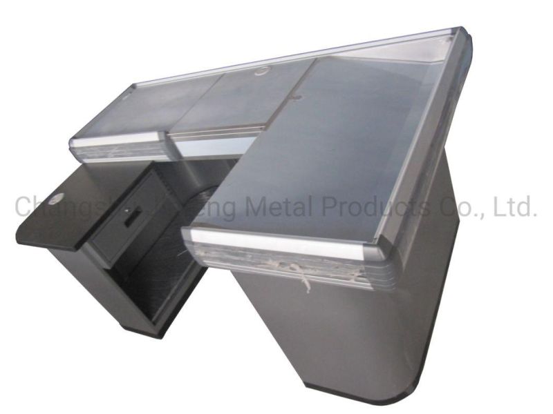 Supermarket Metal Cashier Desk Convenience Store Checkout Counter Jf-Cc-088