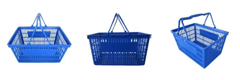 New Large Hollow Portable Plastic Basket for Supermarket Shopping