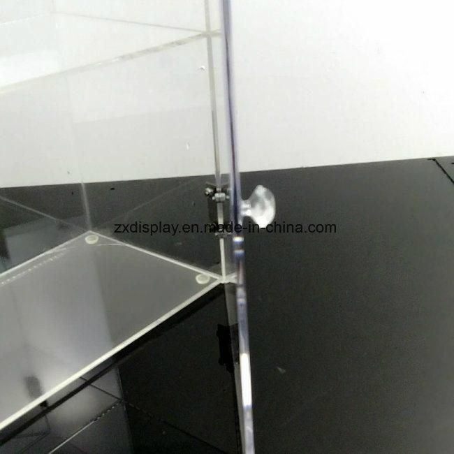 2 Shelves Acrylic Storage Cabinet Clear Display Case with Lockable Door