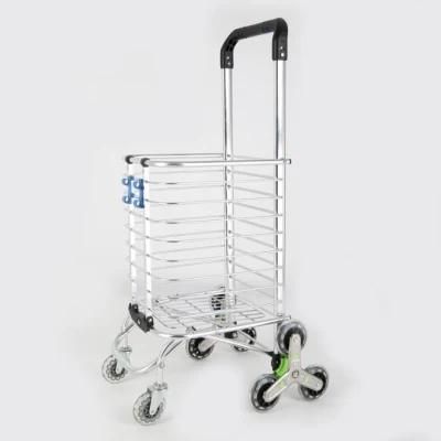 Factory High Quality Wheeled Folding Shopping Cart for Stairs Portable Grocery Trolleys