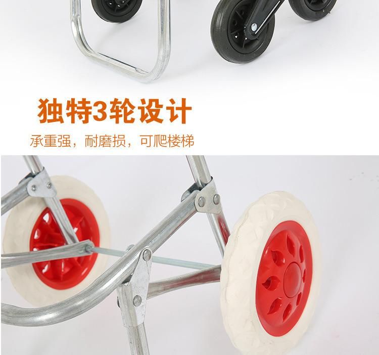 Wholesale Metal Supermarket Trolley Wheels Reusable Waterproof Foldable Shopping Trolley Cart Bag