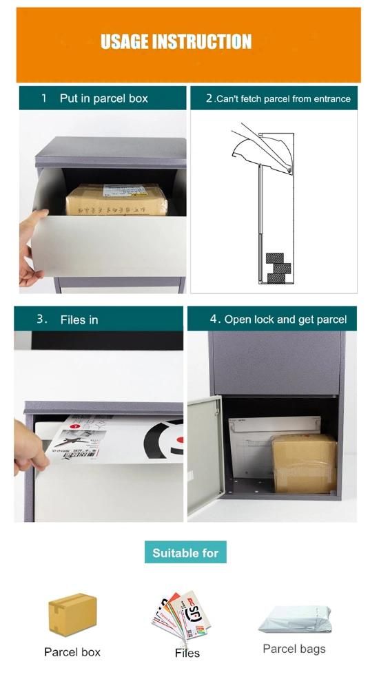 Fas-158 Made in China Customised Parcel Box Metal Letter Post Mail Box