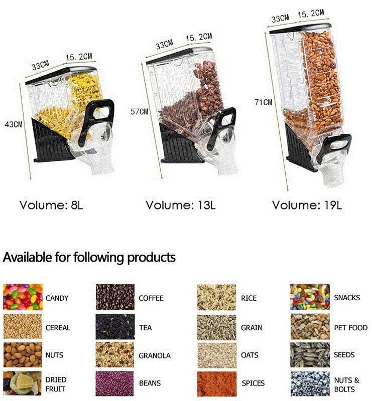 Dry Food Display Bulk Nuts Cereal Dispenser Gravity Dispenser