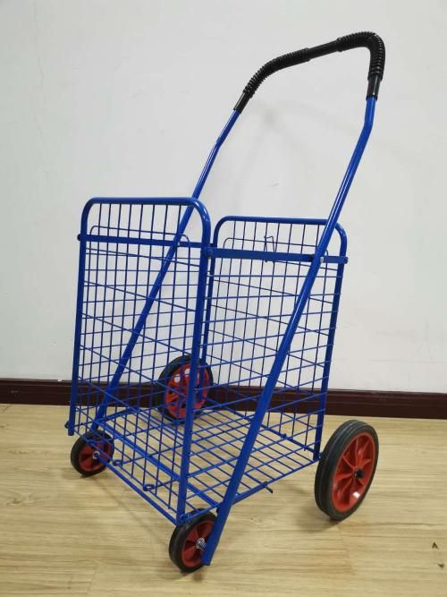 Factory Portable Grocery Metal Cart Fold up Shopping Cart with Wheels