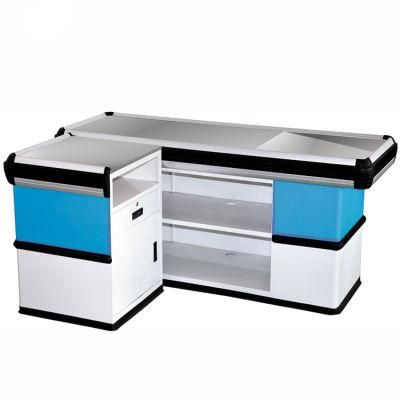 Fashionable Store Supermarket Stainless Steel Retail Design Cashier Counter