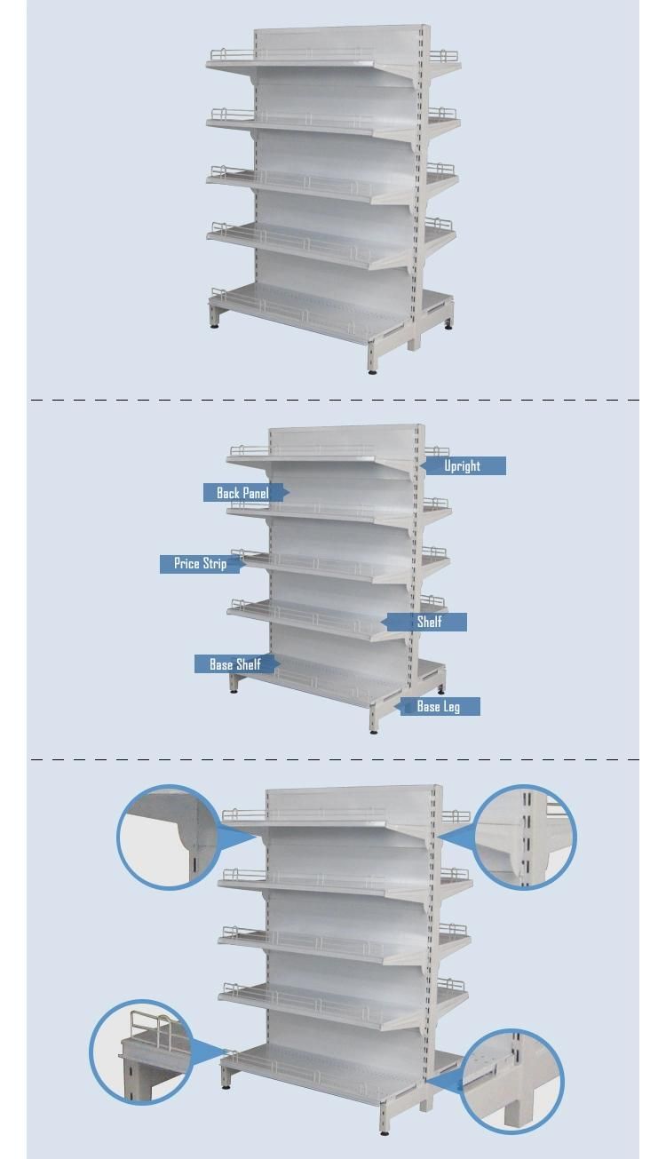 Luxury Double Sided Back Panel Shelf for Supermarket