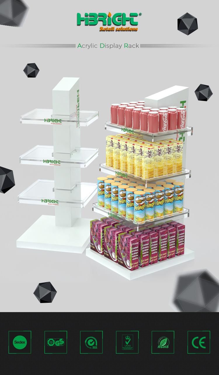 Promotion Display Shelf with Arylic Layer for Supermarket and Grocery Store